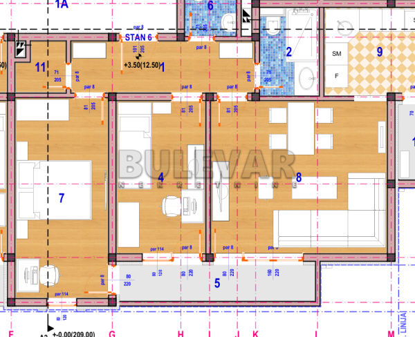 Slika 2 - Crnogorska, Trosoban stan na prodaju, 69m2, 110.736€