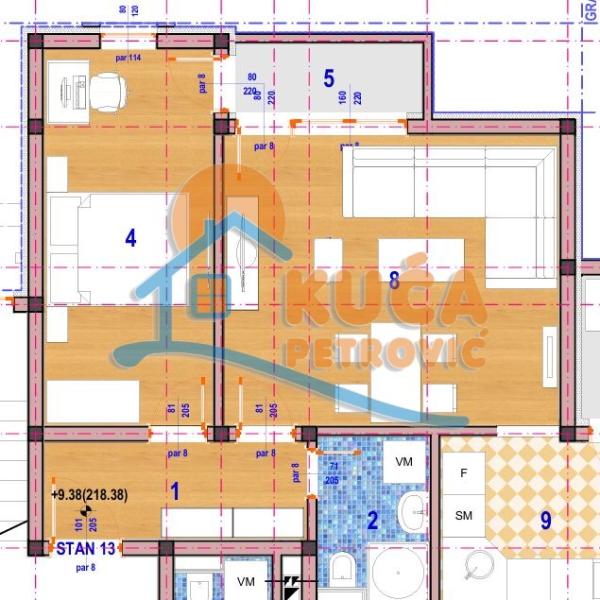 Slika 2 - Crnogorska, Dvosoban stan na prodaju, 51m2, 81.744€