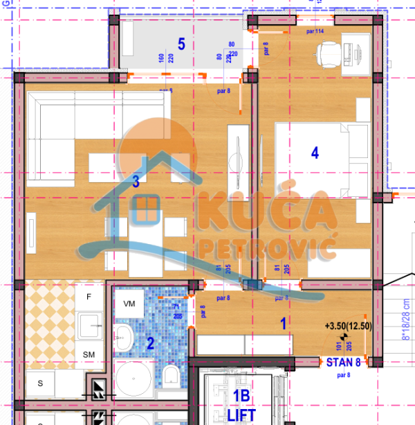 Slika 2 - Crnogorska, Jednoiposoban stan na prodaju, 46m2, 74.384€