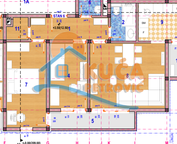 Slika 2 - Crnogorska, Trosoban stan na prodaju, 69m2, 110.736€