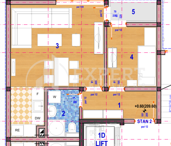Slika 2 - Crnogorska, Jednoiposoban stan na prodaju, 42m2, 63.555€