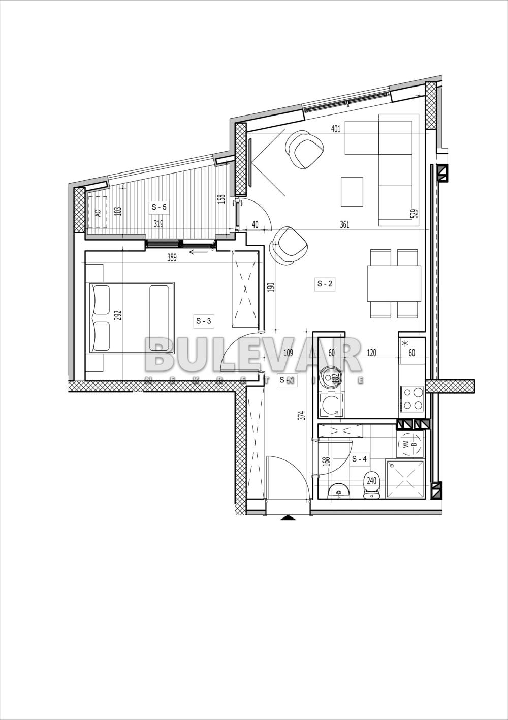 Slika 1 - Rajićeva, Jednoiposoban stan na prodaju, 47m2, 122.522€