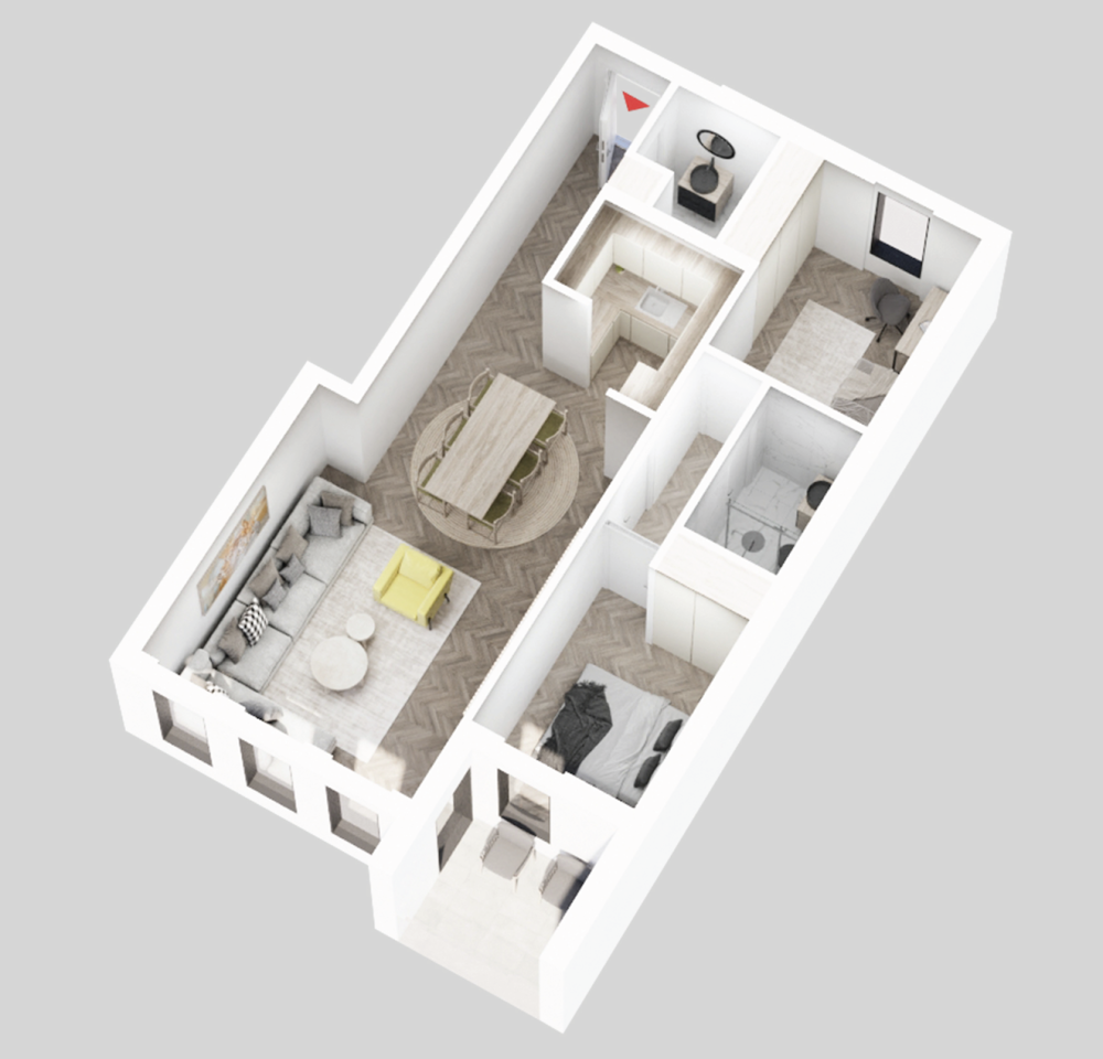 Glavna slika -U blizini Mokranjčeve ulice, Dvoiposoban stan na prodaju, 65.04m2, 110.568€