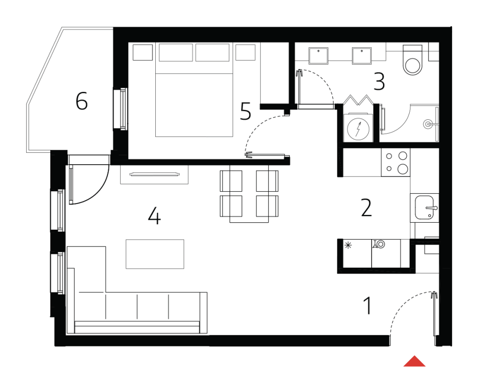 Slika 1 - U blizini Mokranjčeve ulice, Jednoiposoban stan na prodaju, 46.82m2, 79.684€