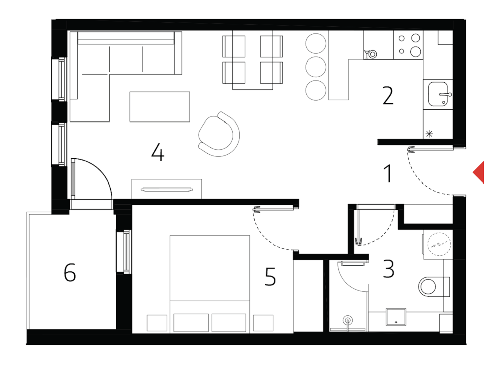 Slika 1 - U blizini Mokranjčeve ulice, Jednoiposoban stan na prodaju, 46.95m2, 82.162€