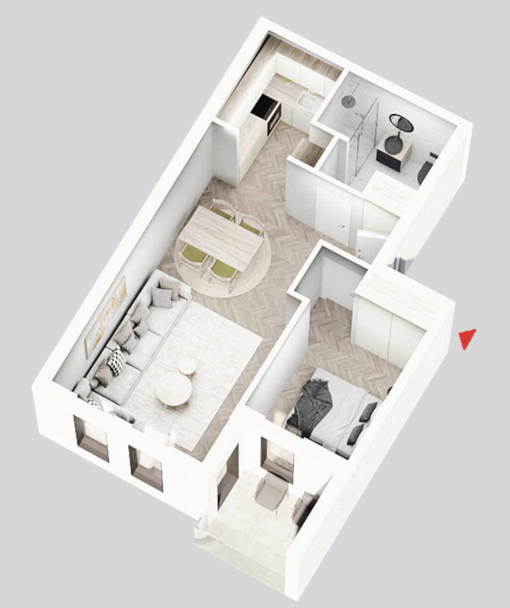 Glavna slika -U blizini Mokranjčeve ulice, Jednoiposoban stan na prodaju, 49.91m2, 87.342€