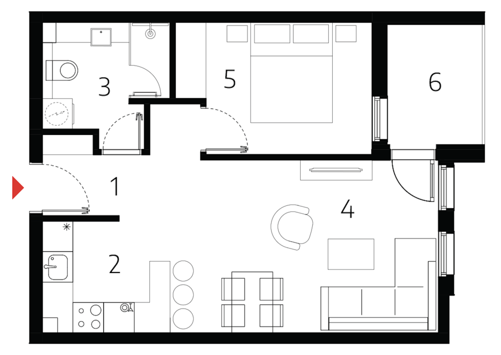 Slika 1 - U blizini Mokranjčeve ulice, Jednoiposoban stan na prodaju, 47.42m2, 82.985€
