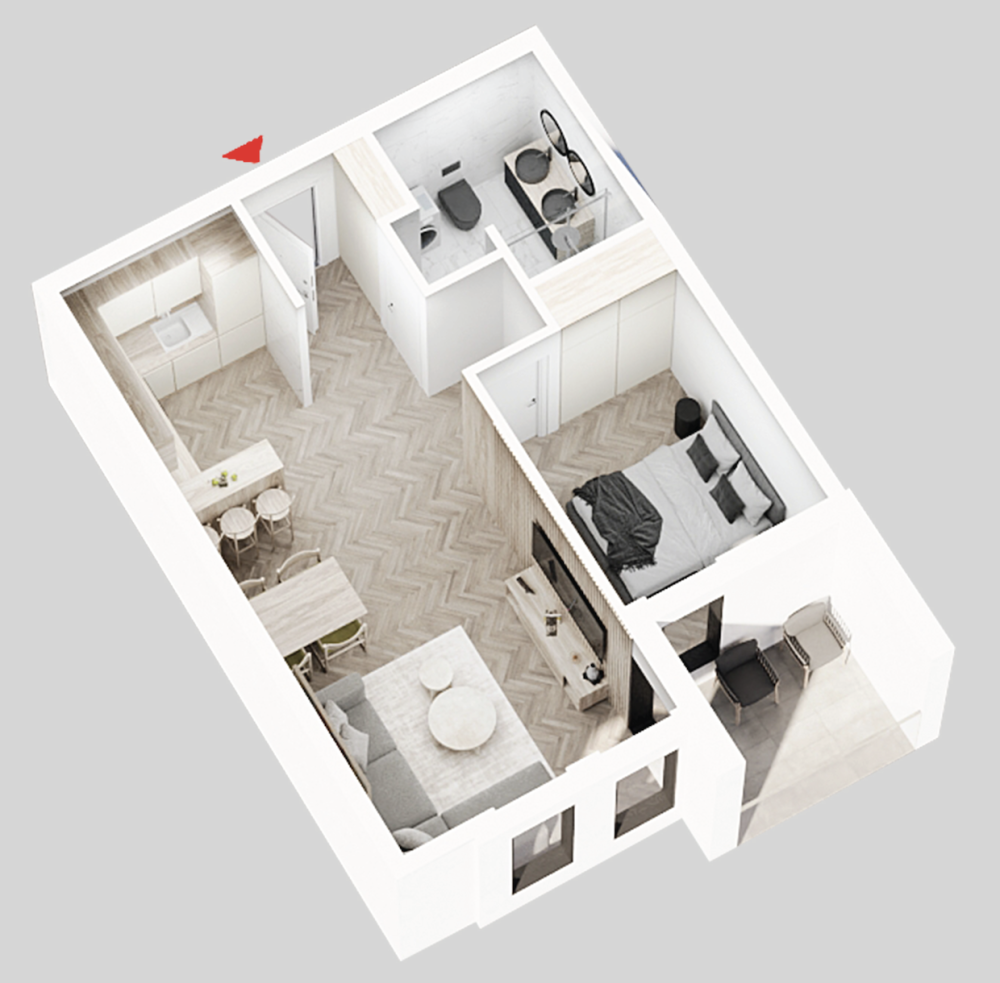 Glavna slika -U blizini Mokranjčeve ulice, Jednoiposoban stan na prodaju, 47.42m2, 82.985€