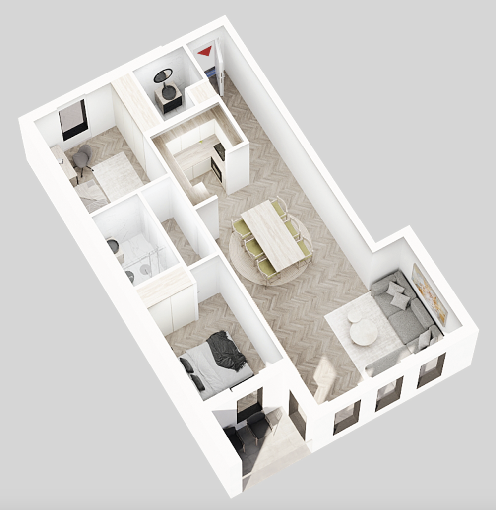 Glavna slika -U blizini Mokranjčeve ulice, Dvoiposoban stan na prodaju, 65.19m2, 114.082€