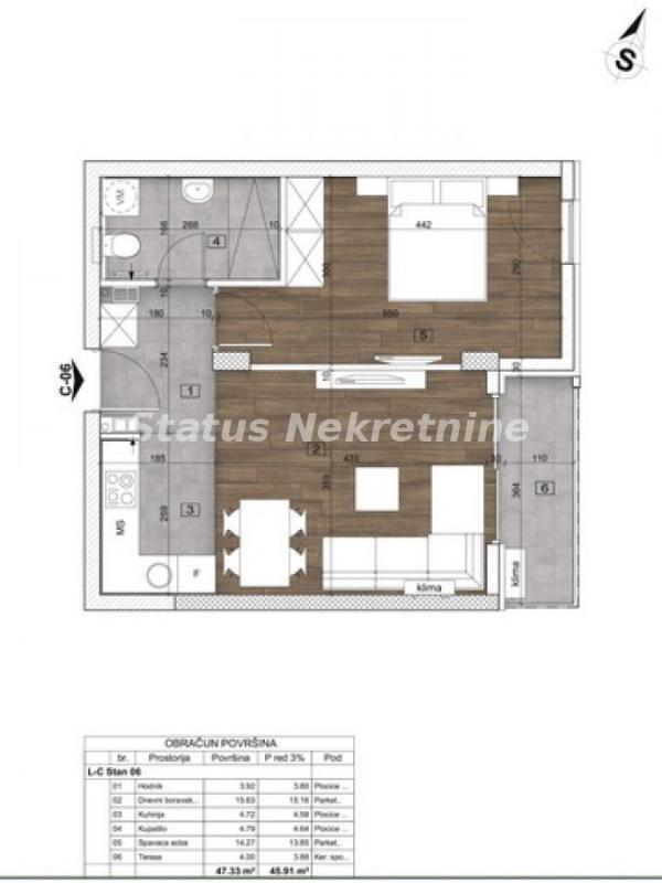 Glavna slika -Dvosoban stan na prodaju, 46m2, 135.240€