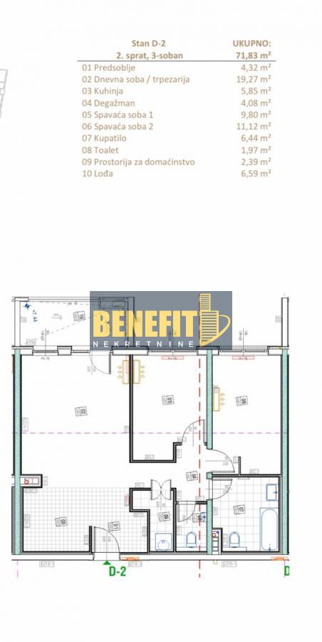 Slika 10 - Trosoban stan za izdavanje, 71m2, 800€