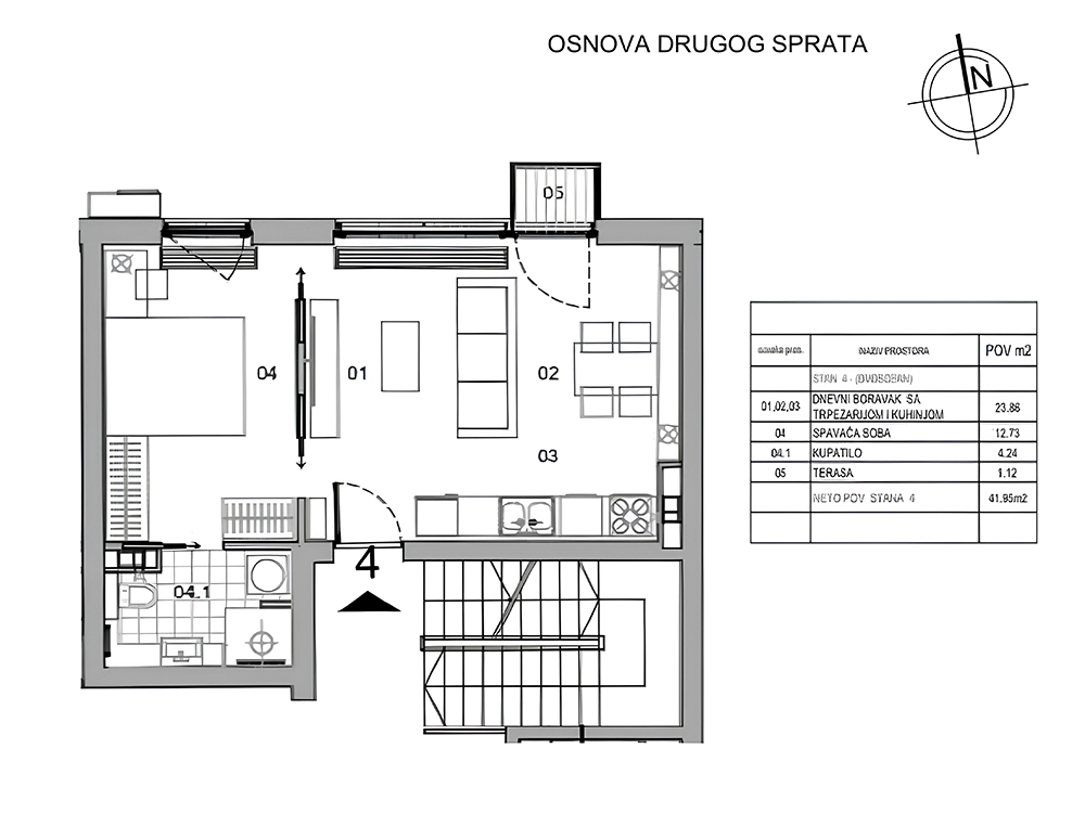 Slika 5 - Budimska , Dvosoban stan na prodaju, 43m2, 215.000€