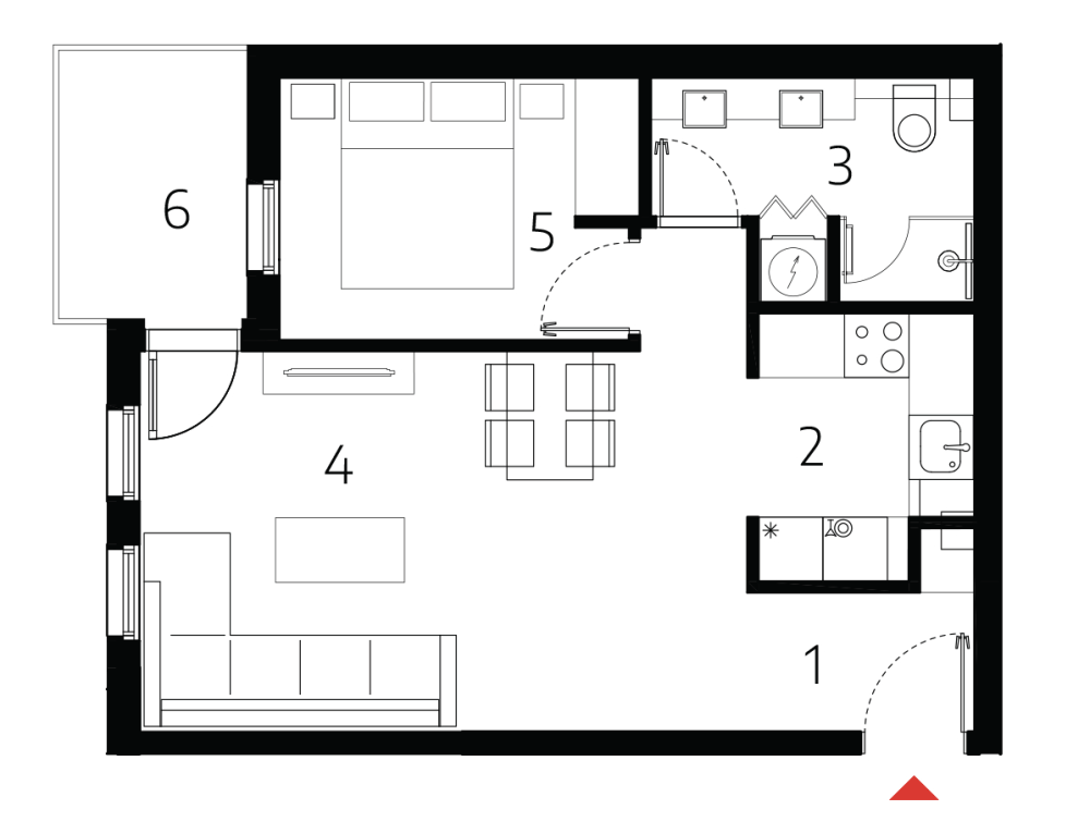 Slika 1 - Mokranjčeva, Jednoiposoban stan na prodaju, 47.22m2, 82.635€