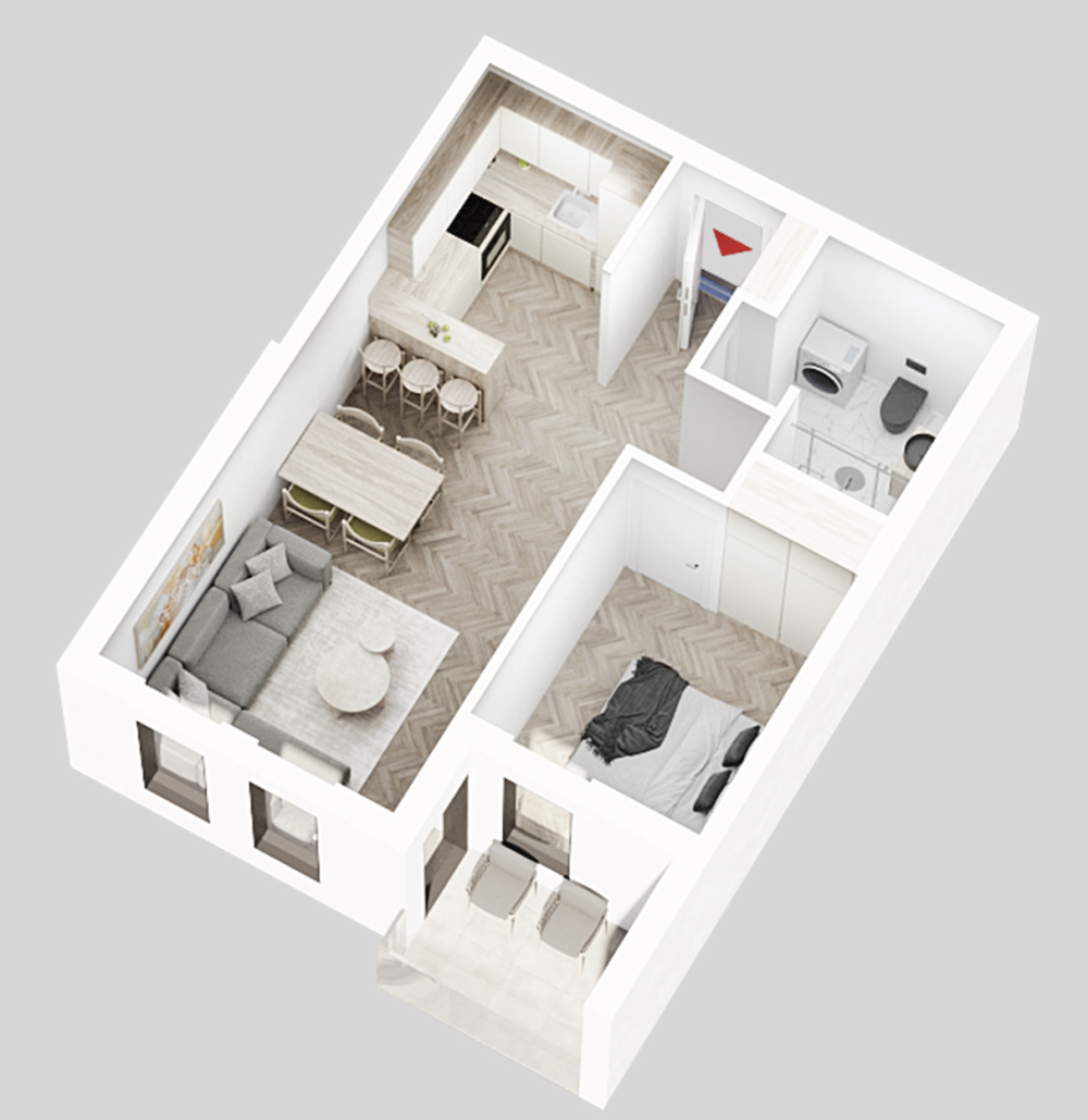 Glavna slika -Mokranjčeva, Jednoiposoban stan na prodaju, 46.95m2, 82.162€