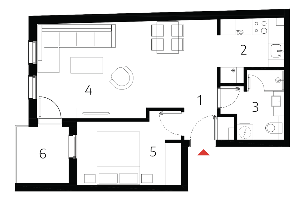 Slika 1 - Mokranjčeva, Jednoiposoban stan na prodaju, 49.91m2, 87.342€
