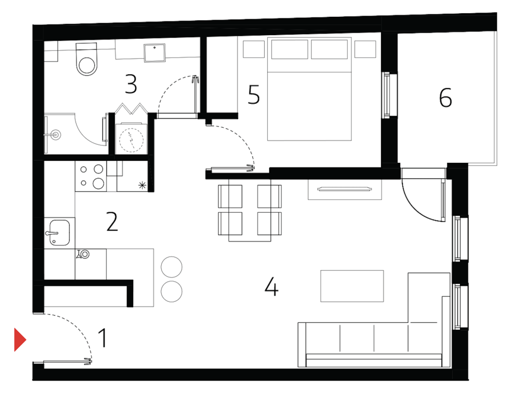 Slika 1 - Mokranjčeva, Jednoiposoban stan na prodaju, 49.64m2, 89.250€