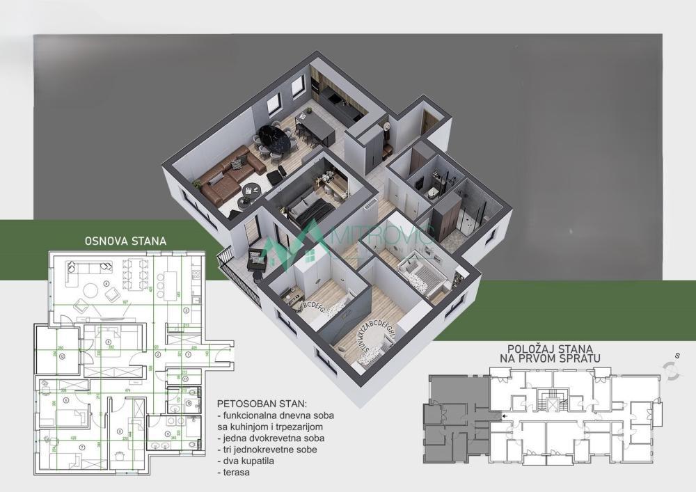 Glavna slika -Petosoban stan na prodaju, 123m2, 233.970€