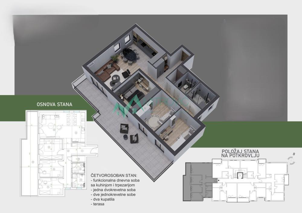 Glavna slika -Četvorosoban stan na prodaju, 123m2, 234.750€