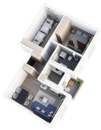 Slika 2 - Dvoiposoban stan na prodaju, 56m2, 101.300€