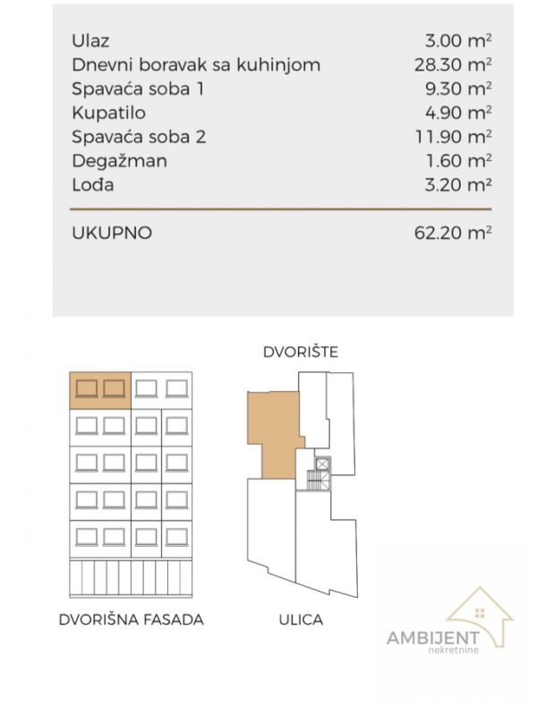 Slika 2 - Dvoiposoban stan na prodaju, 62m2, 217.700€