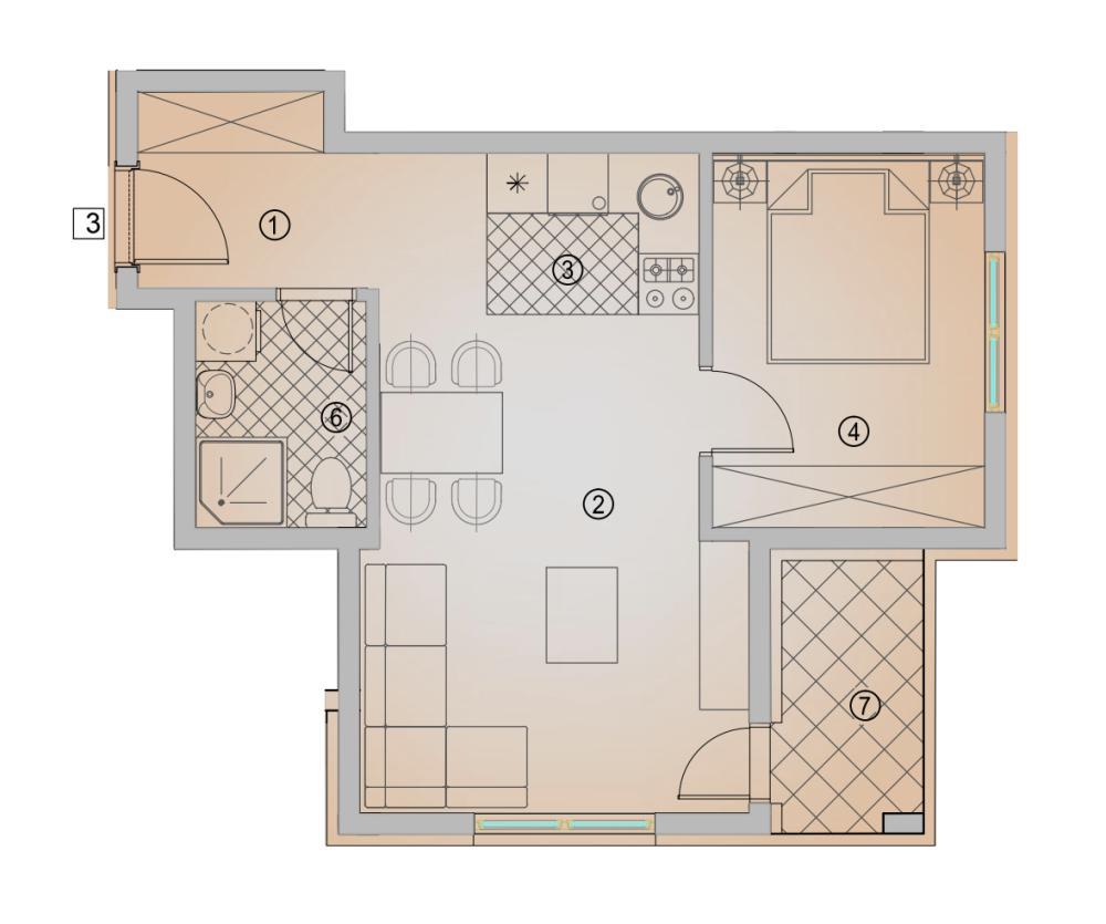 Glavna slika -Jednoiposoban stan na prodaju, 44.30m2, 79.740€