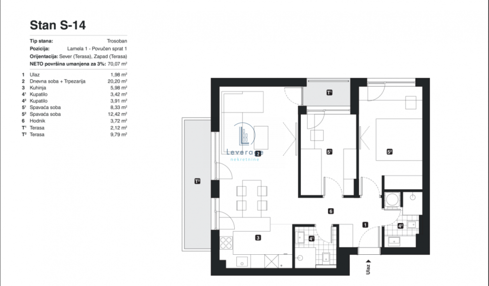 Slika 2 - Trosoban stan na prodaju, 77m2, 318.600€