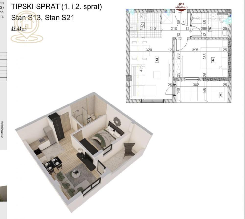 Glavna slika -Dvosoban stan na prodaju, 42m2, 106.100€