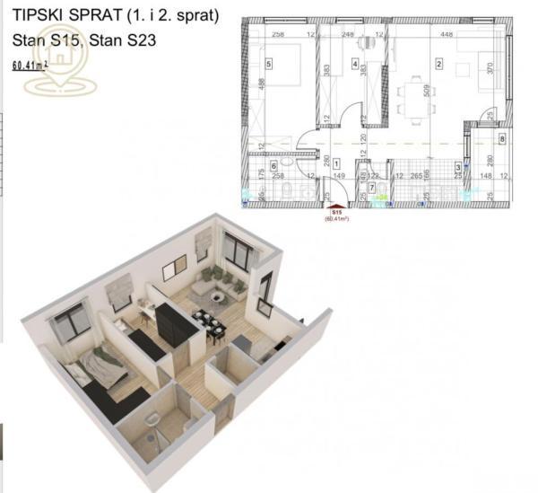 Glavna slika -Trosoban stan na prodaju, 60m2, 151.025€