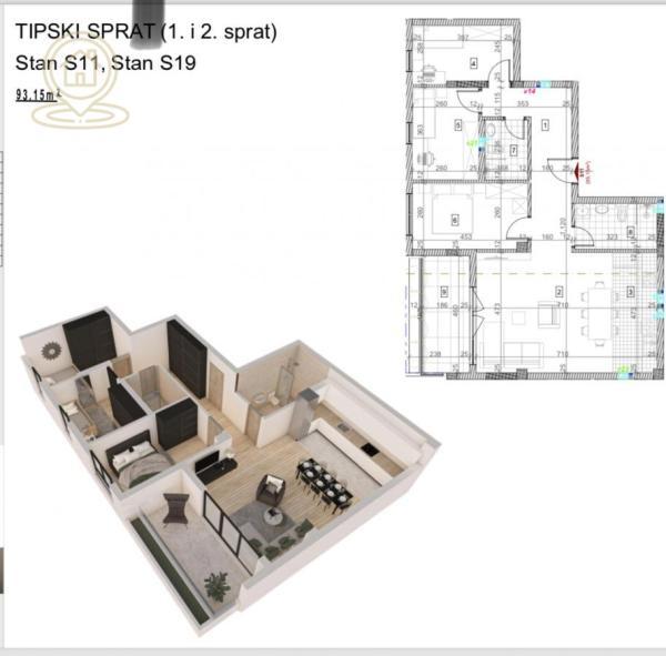 Glavna slika -Četvorosoban stan na prodaju, 93m2, 242.190€