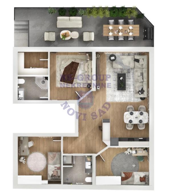 Slika 1 - Troiposoban stan na prodaju, 72m2, 232.270€