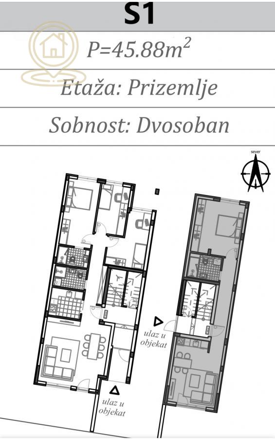 Slika 1 - Dvosoban stan na prodaju, 46m2, 119.600€