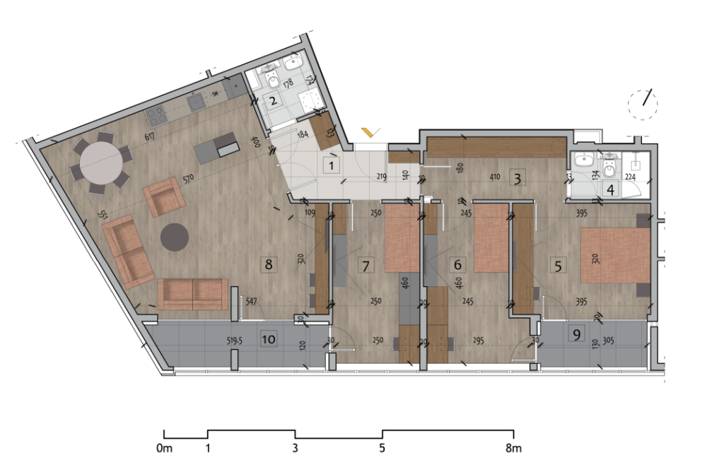 Glavna slika -Centar grada, Četvorosoban stan na prodaju, 104.16m2, 260.000€