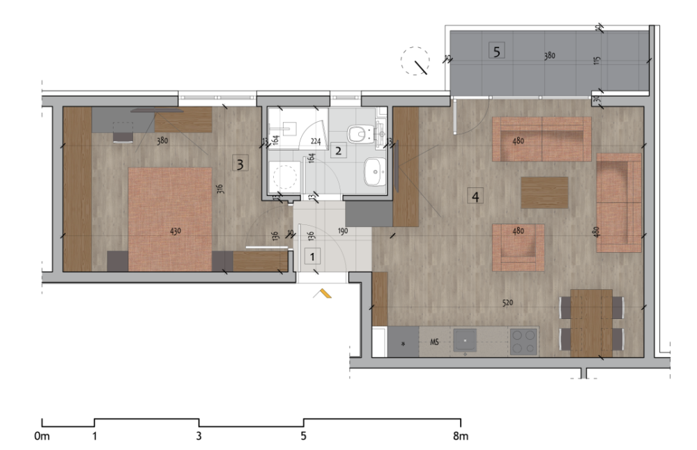 Glavna slika -Dvosoban stan na prodaju, 46.90m2, 117.250€