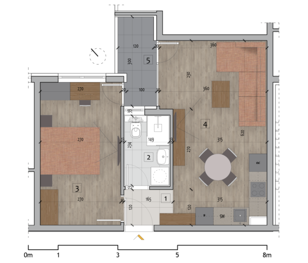 Glavna slika -Jednoiposoban stan na prodaju, 42.13m2, 105.325€
