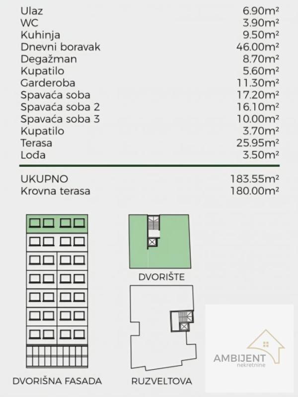 Slika 2 - Petosoban stan na prodaju, 183m2, 605.715€