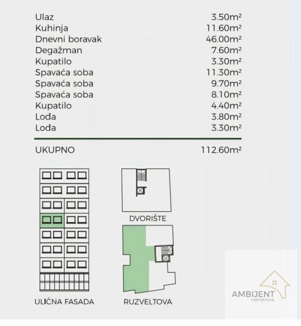 Slika 2 - Četvorosoban stan na prodaju, 112m2, 382.840€