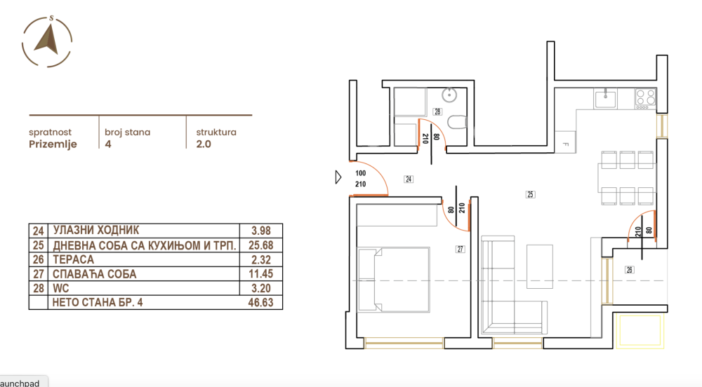Glavna slika -Donja Vrežina, Jednoiposoban stan na prodaju, 46.63m2, 74.608€