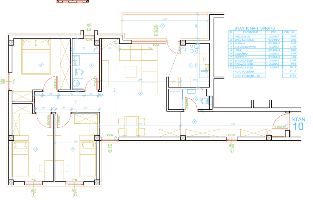 Glavna slika -Palilula, Troiposoban stan na prodaju, 84.50m2, 146.185€