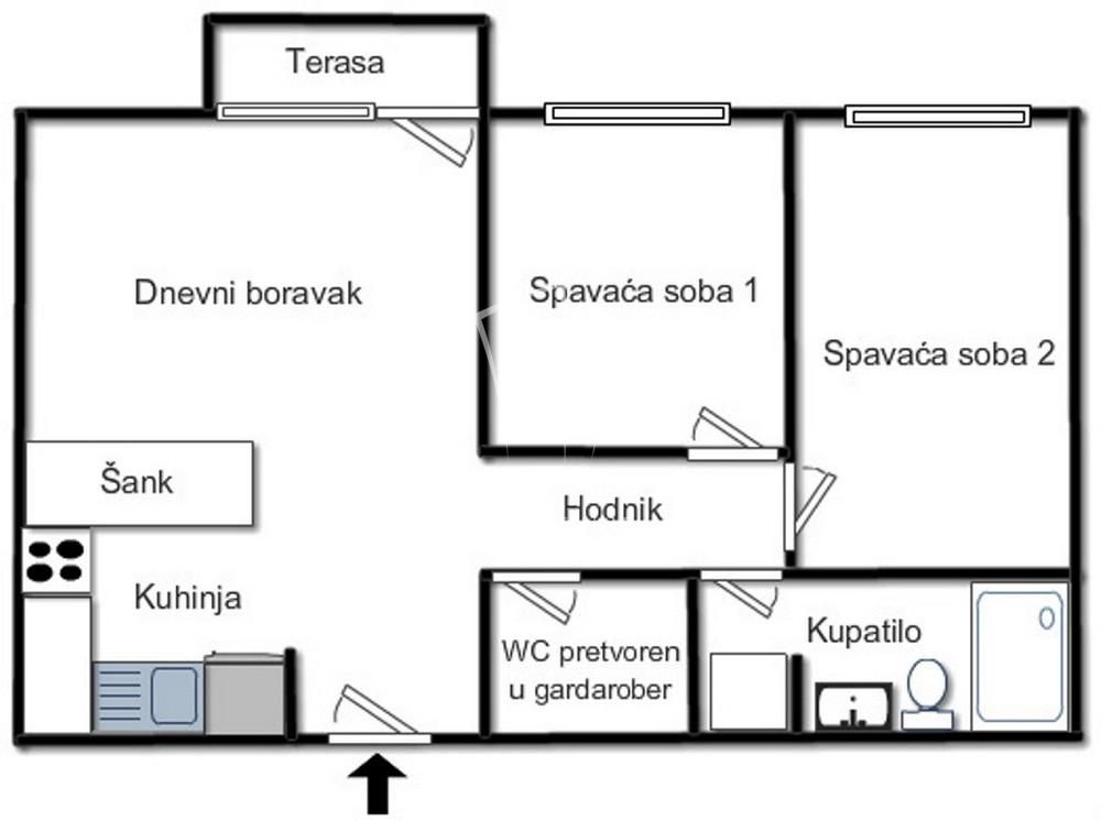 Slika 1 - Otokara Keršovanija, Dvoiposoban stan za izdavanje, 74m2, 950€