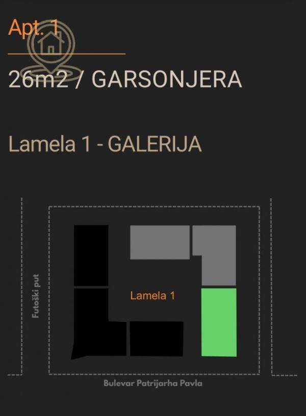 Glavna slika -Jednosoban stan na prodaju, 26m2, 65.000€