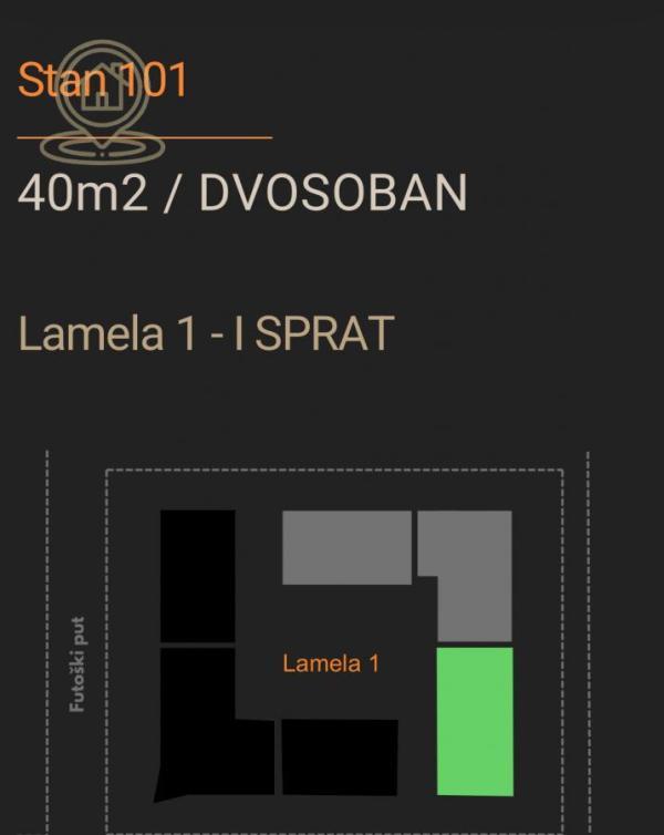 Glavna slika -Dvosoban stan na prodaju, 40m2, 92.727€