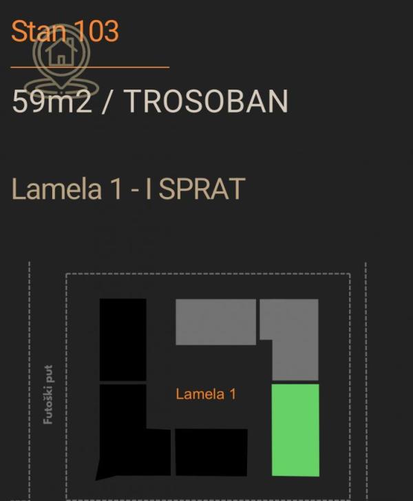 Slika 1 - Trosoban stan na prodaju, 59m2, 131.409€