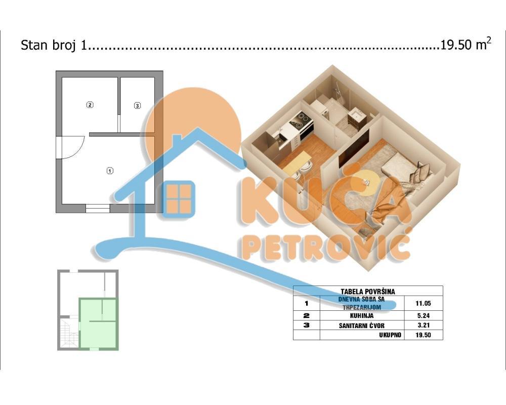Glavna slika -Pribojska,  Stan na prodaju, 20m2, 25.000€