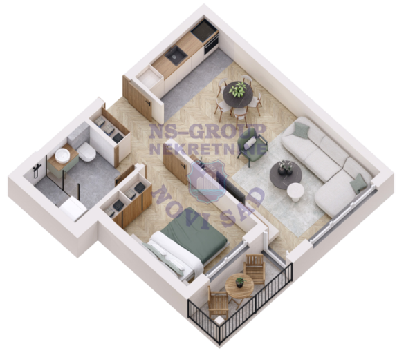 Slika 2 - Dvosoban stan na prodaju, 45m2, 91.800€