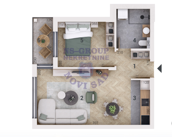 Glavna slika -Dvosoban stan na prodaju, 45m2, 91.800€