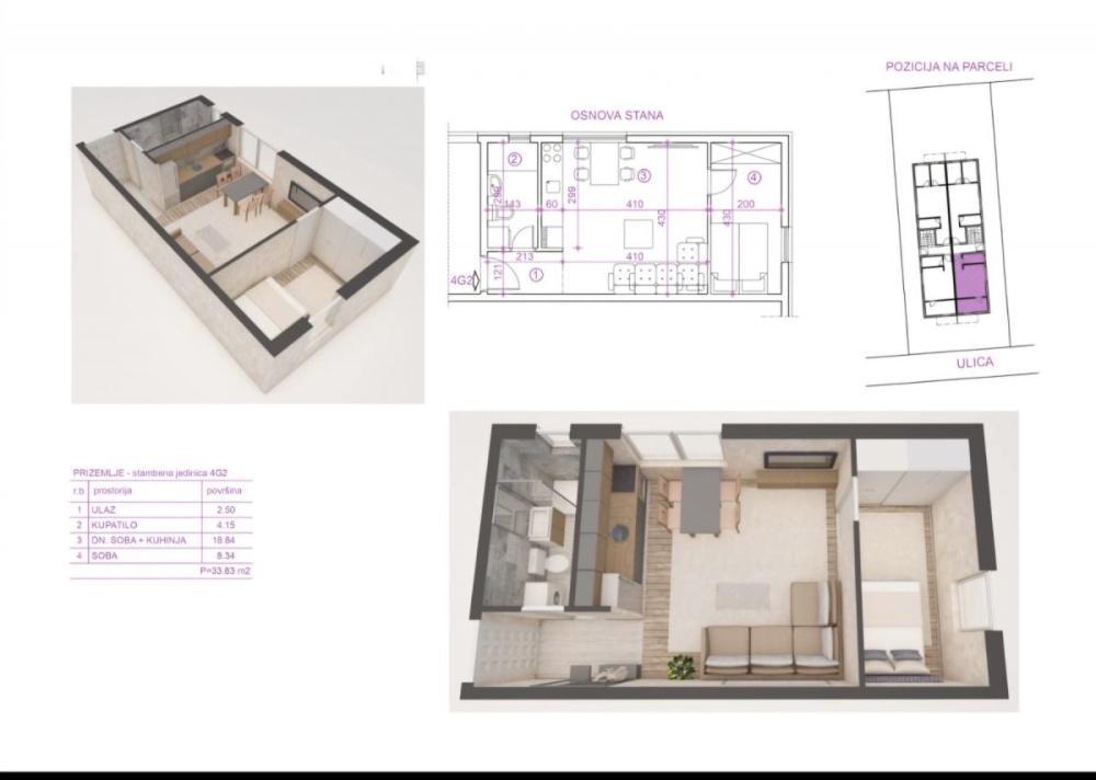 Glavna slika -Jednoiposoban stan na prodaju, 34m2, 61.200€