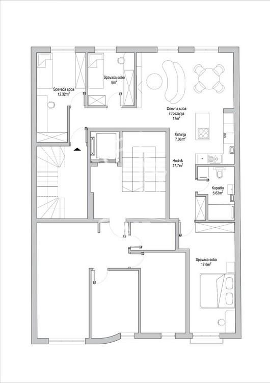 Slika 4 - Ozrenska, Troiposoban stan na prodaju, 86m2, 276.480€