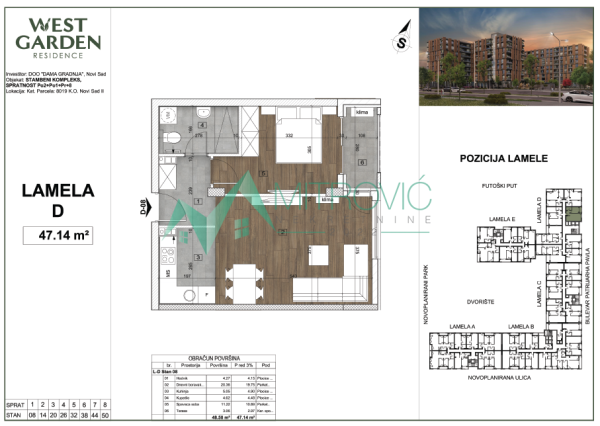 Slika 1 - Dvosoban stan na prodaju, 47m2, 138.500€