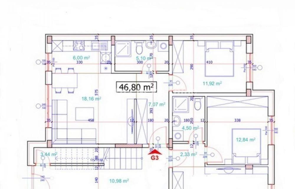 Glavna slika -Jednoiposoban stan na prodaju, 47m2, 72.600€