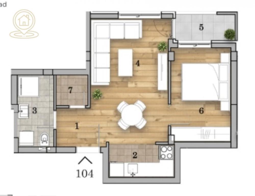 Glavna slika -Dvosoban stan na prodaju, 42m2, 106.300€